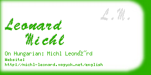 leonard michl business card